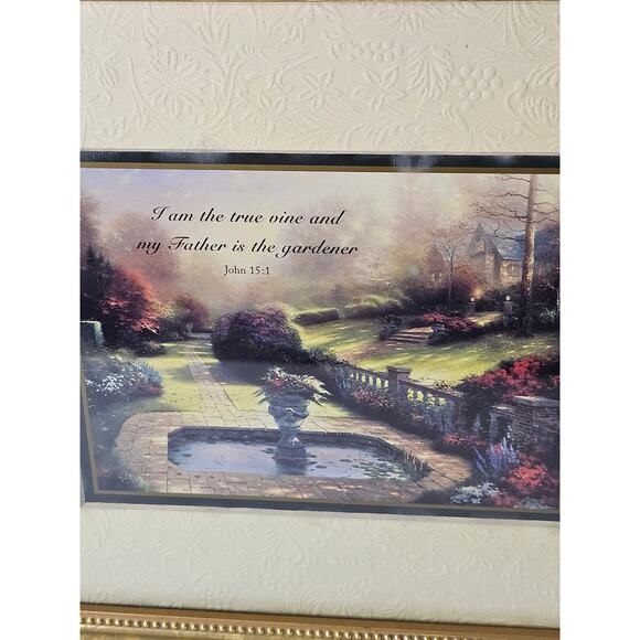 1998 Thomas Kincaid Framed Print John 15:1 Gardens Beyond Hearth & Home Collect - Picture 4 of 8